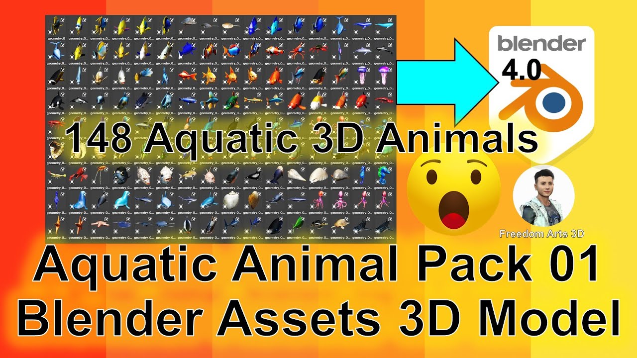 Freedom Aquatic Animal Pack 01 | Blender Asset 3D Models