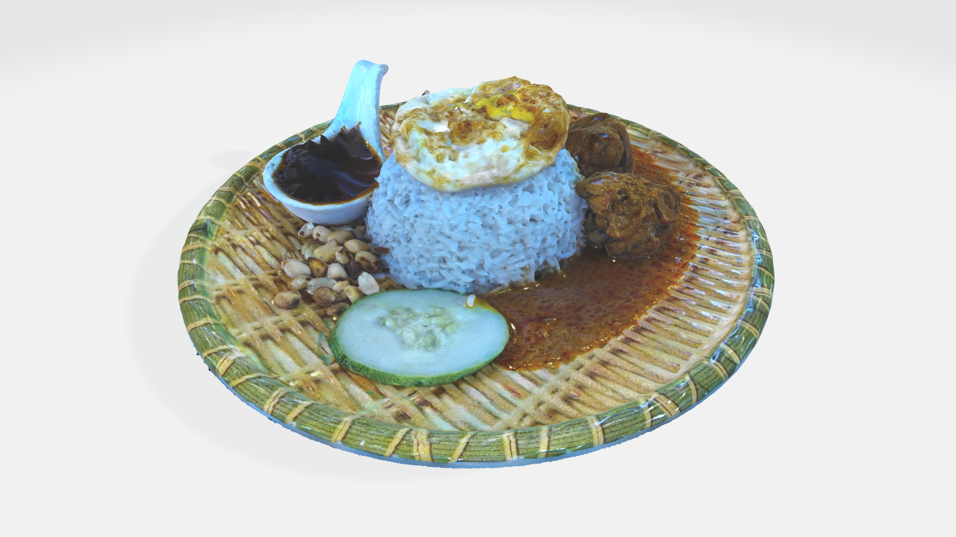 [Malaysian Food] Nasi Lemak Ayam Kari 01 3D Model & Scan