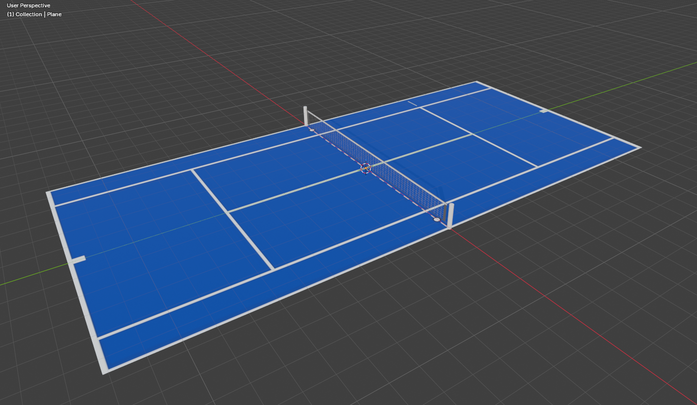 Tennis Court 3D Model FBX